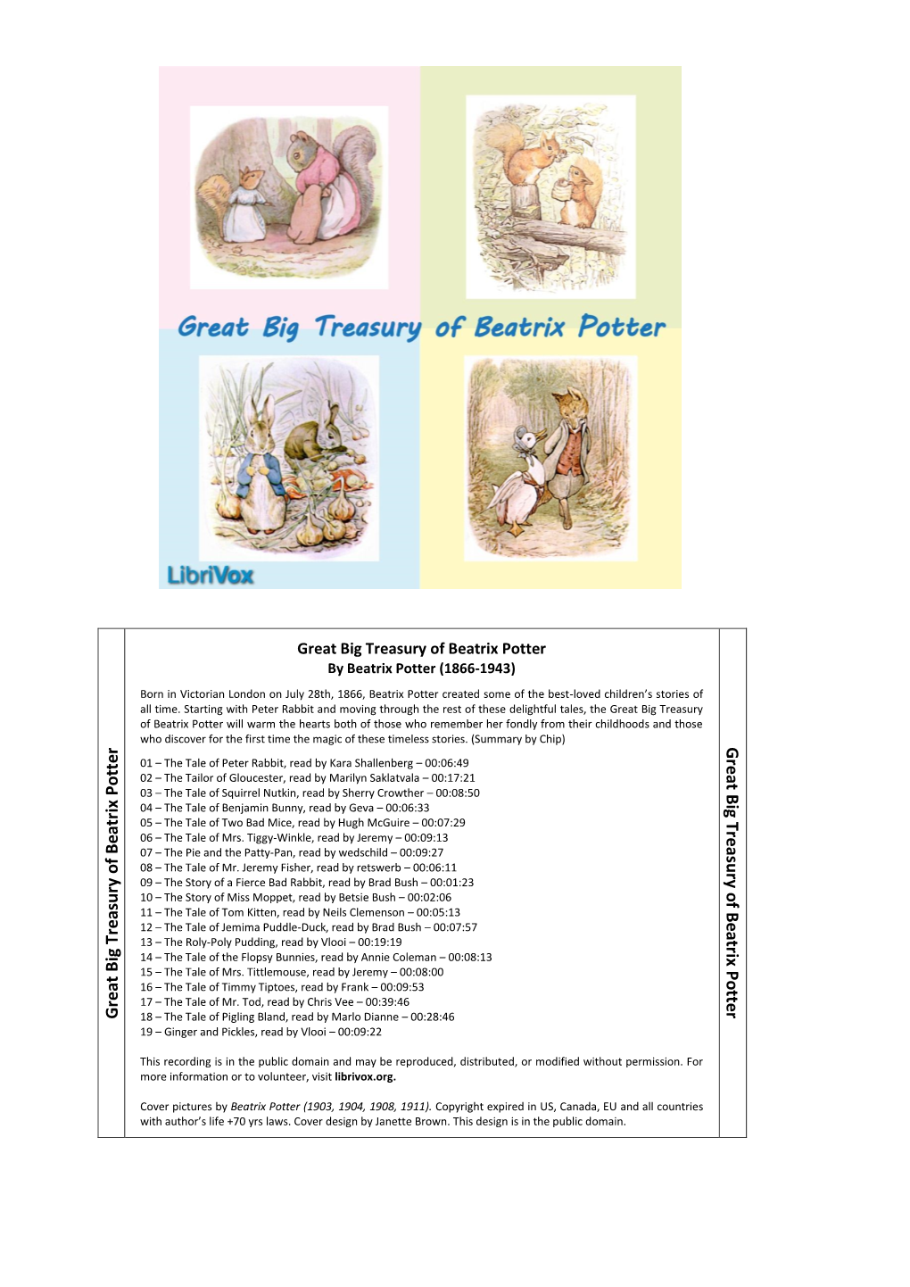 Great Big Treasu Ry of Beatrix Potter Great Big Treasu Ry of Beatrix Potter