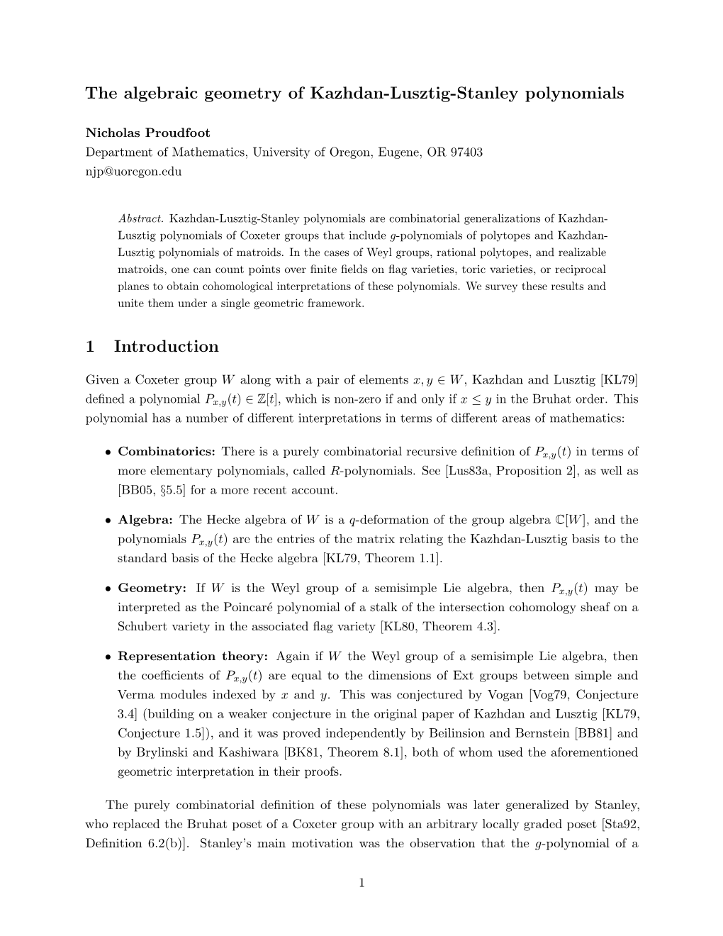 The Algebraic Geometry of Kazhdan-Lusztig-Stanley Polynomials