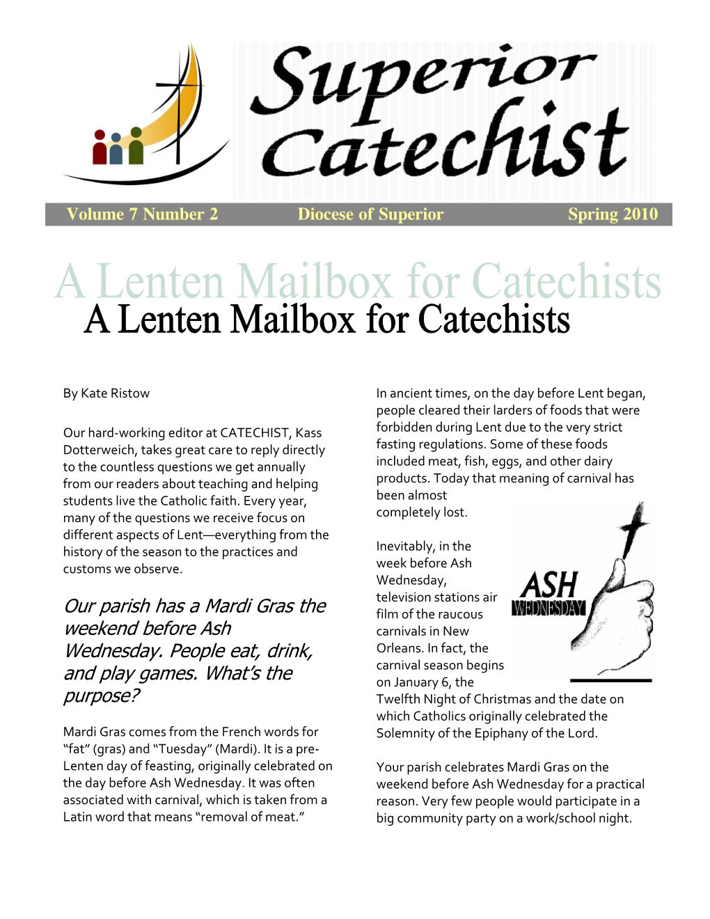 A Lenten Mailbox for Catechists