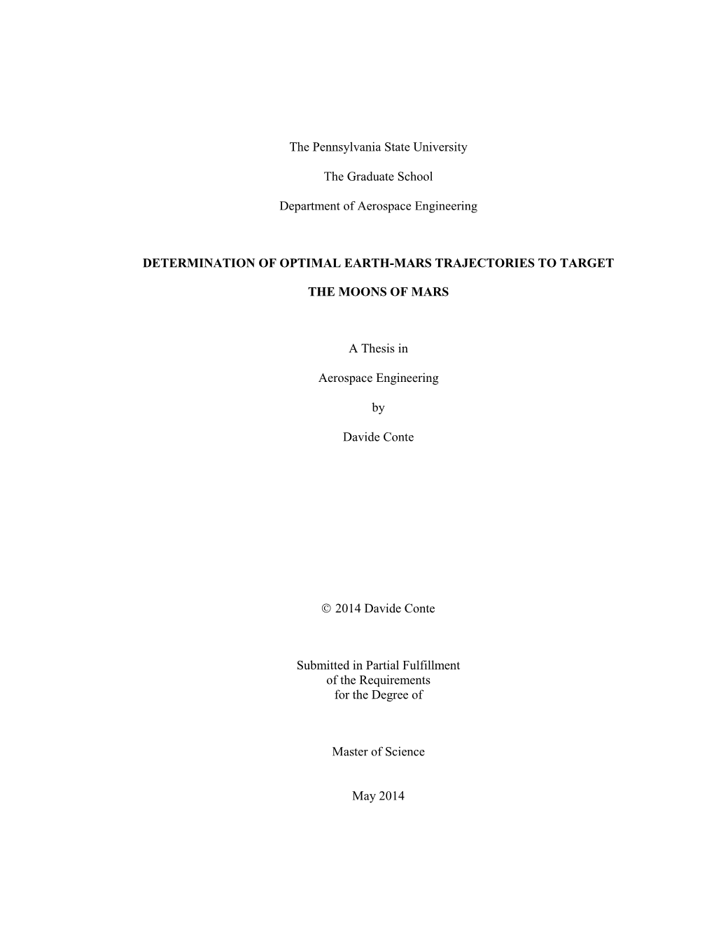 Determination of Optimal Earth-Mars Trajectories to Target the Moons Of