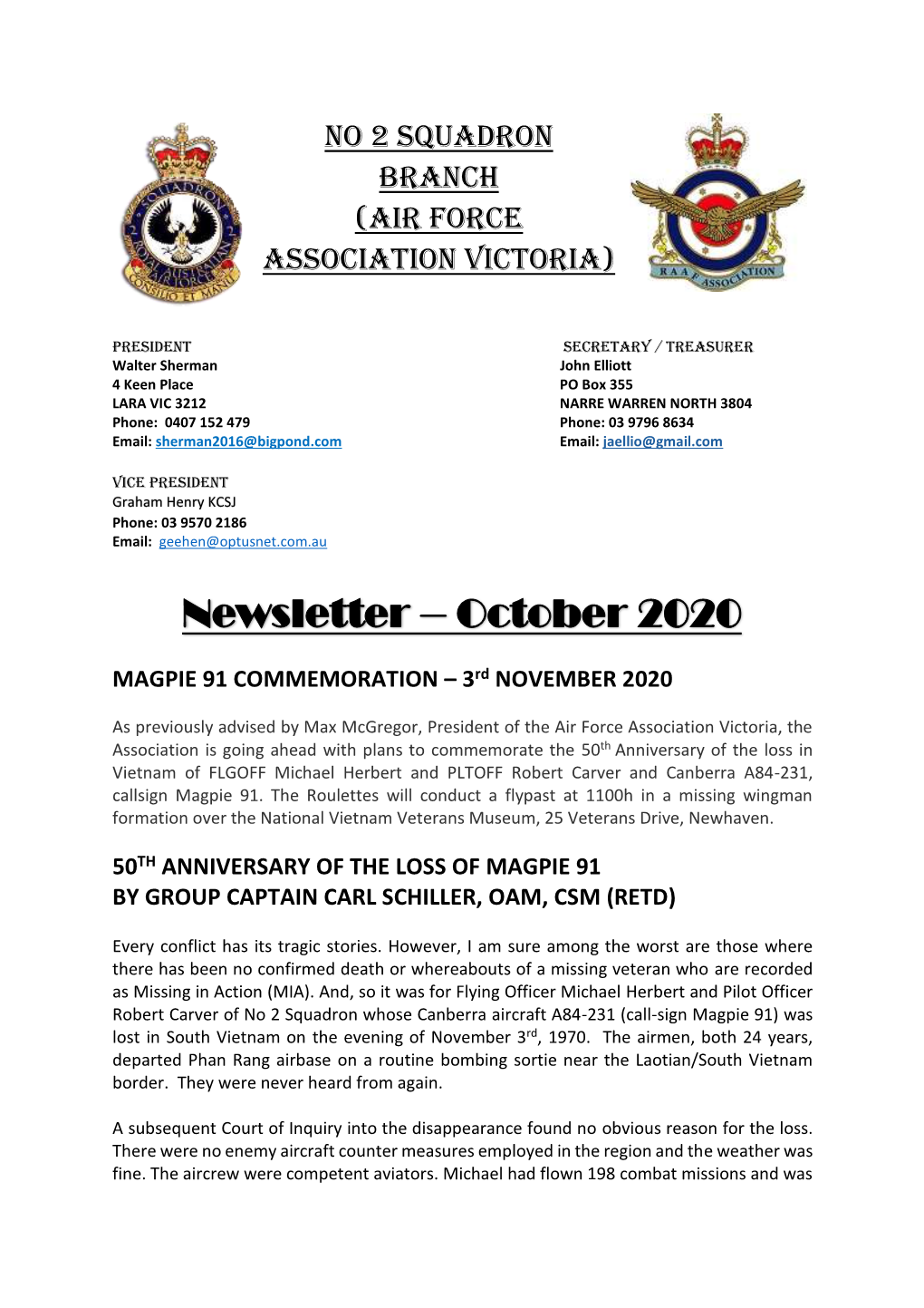 2 Squadron Branch Newsletter