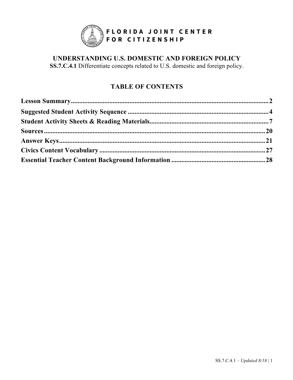 Understanding Us Domestic and Foreign Policy