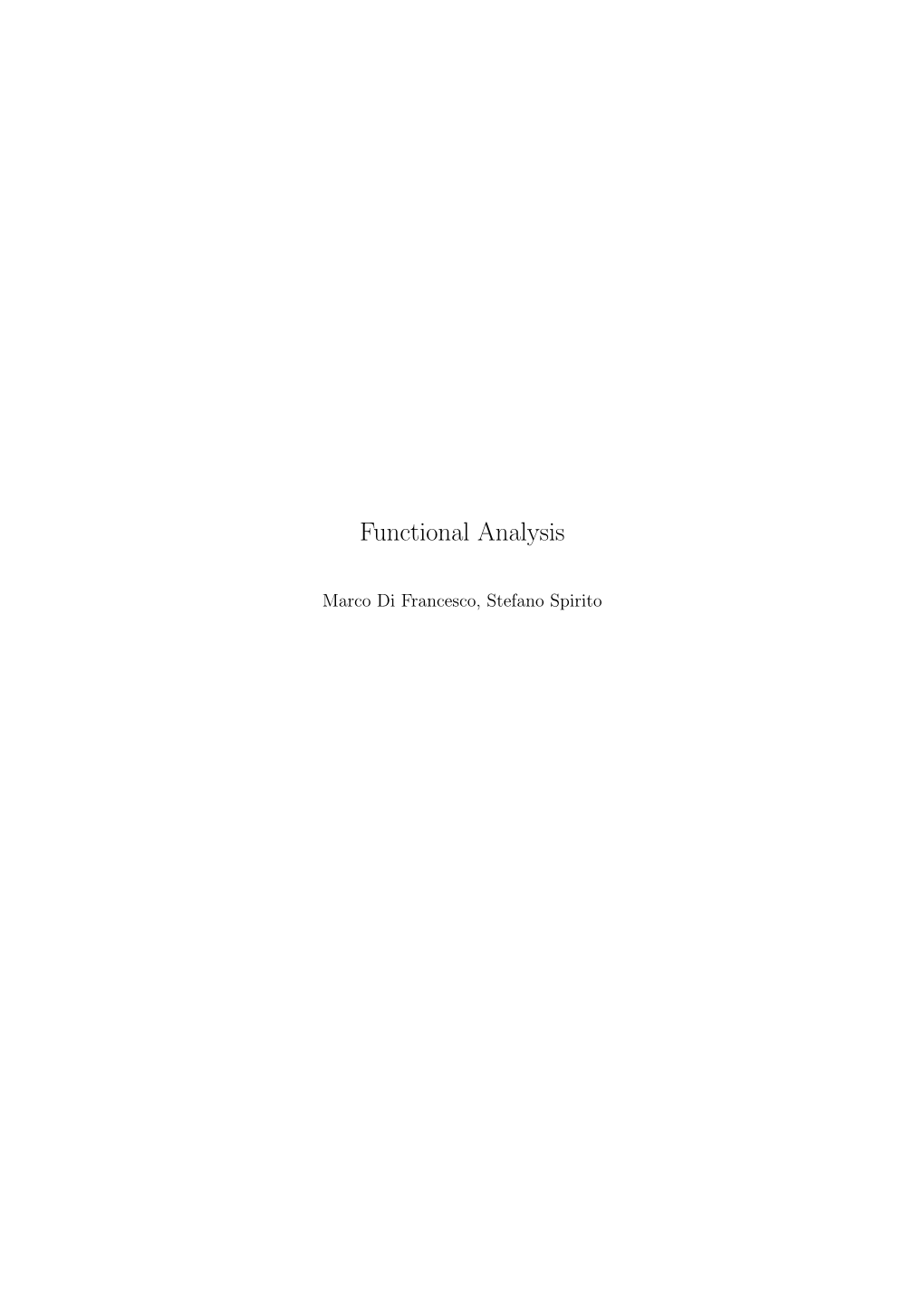 Functional Analysis