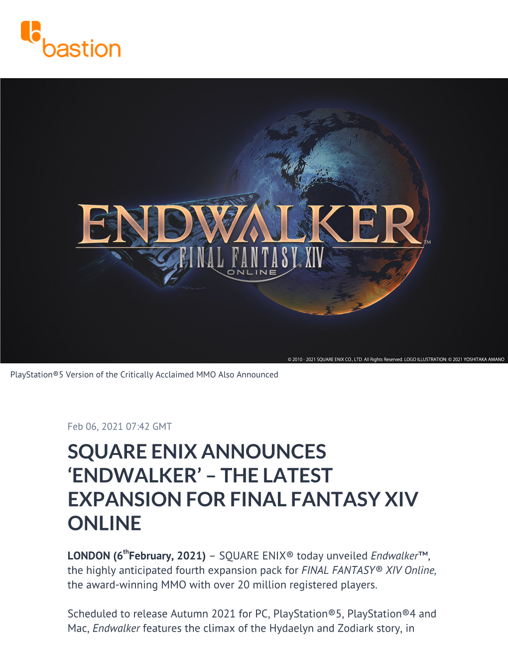 Square Enix Announces 'Endwalker' – the Latest