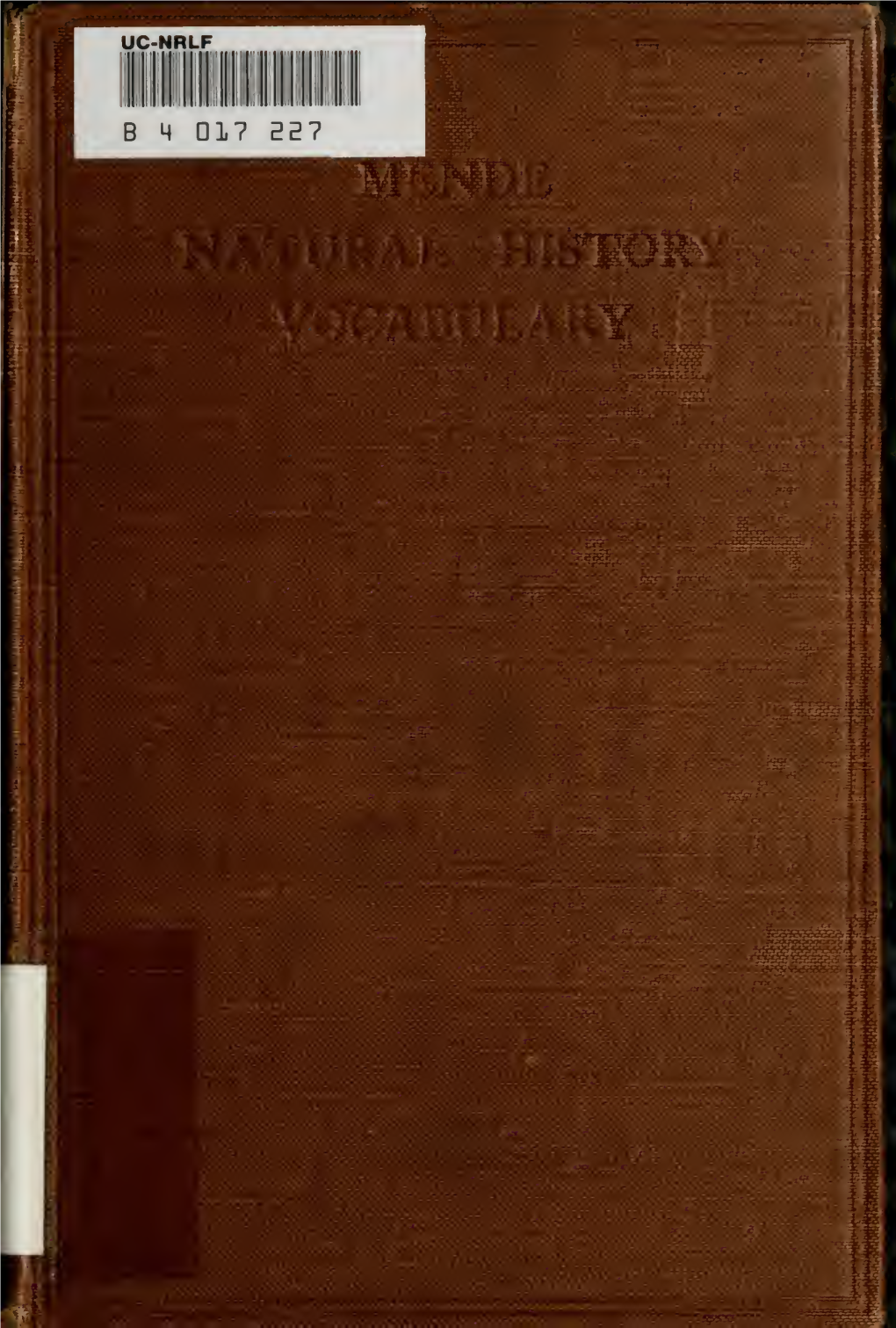 Mende Natural History Vocabulary