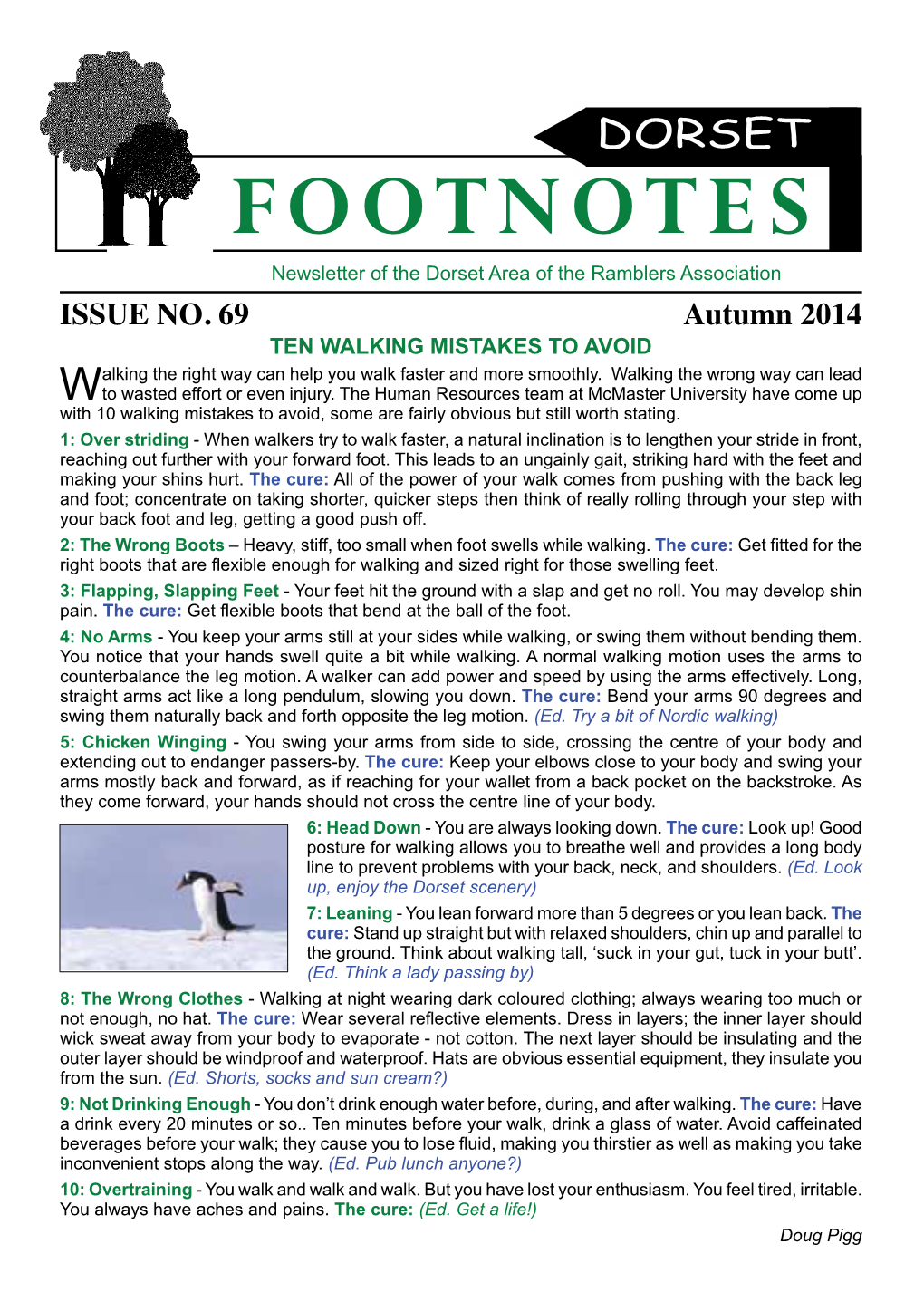 FOOTNOTES Newsletter of the Dorset Area of the Ramblers Association ISSUE NO