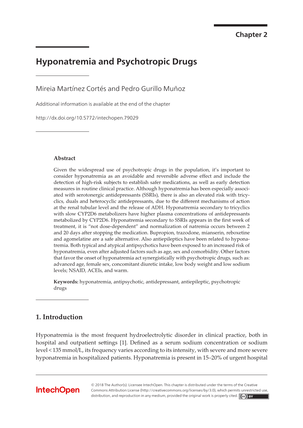 Hyponatremia and Psychotropic Drugs