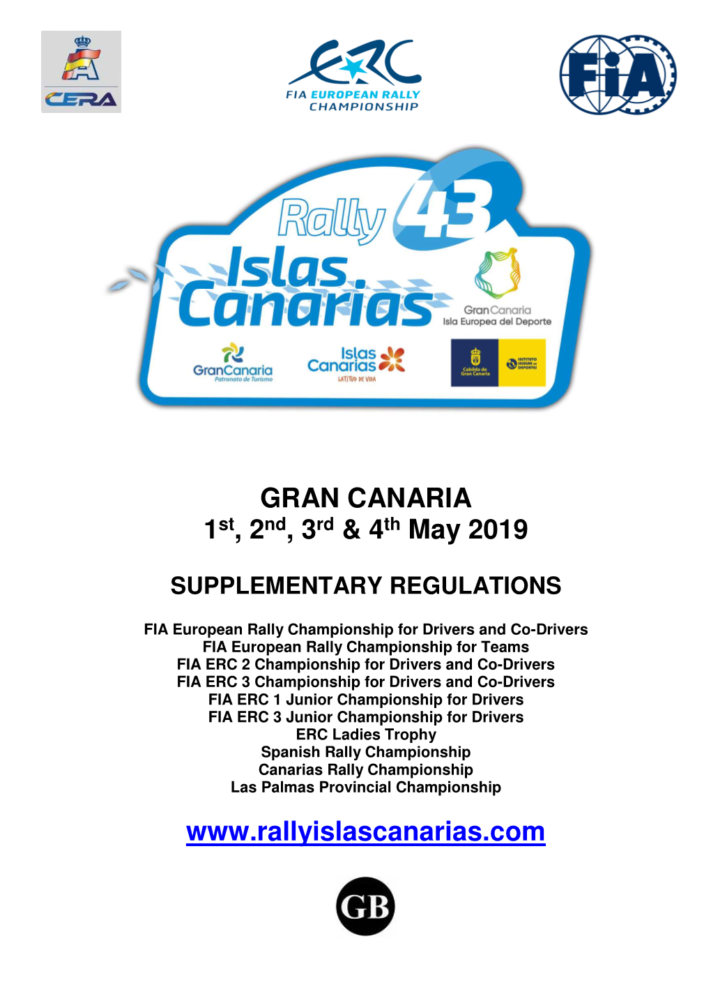 Rally Islas Canarias 2019 Supplementary Regulations