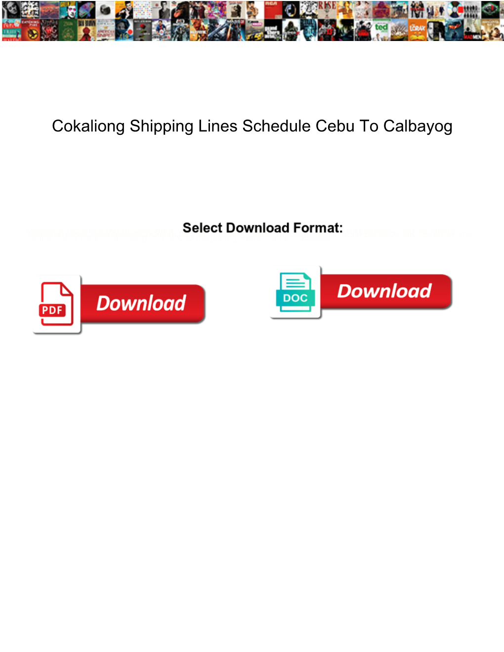 Cokaliong Shipping Lines Schedule Cebu to Calbayog