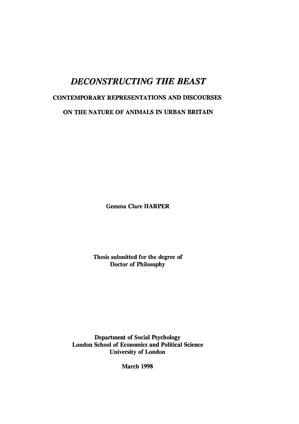 Deconstructing the Beast