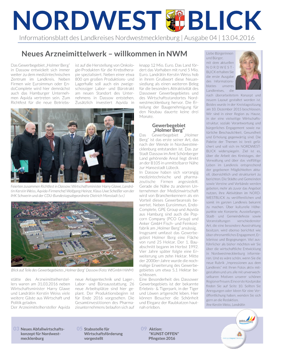 NORDWEST BLICK Informationsblatt Des Landkreises Nordwestmecklenburg | Ausgabe 04 | 13.04.2016