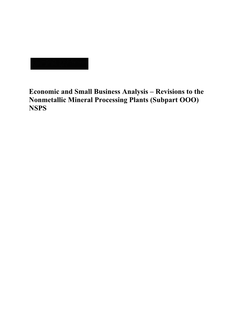 Revisions to the Nonmetallic Mineral Processing Plants (Subpart OOO) NSPS