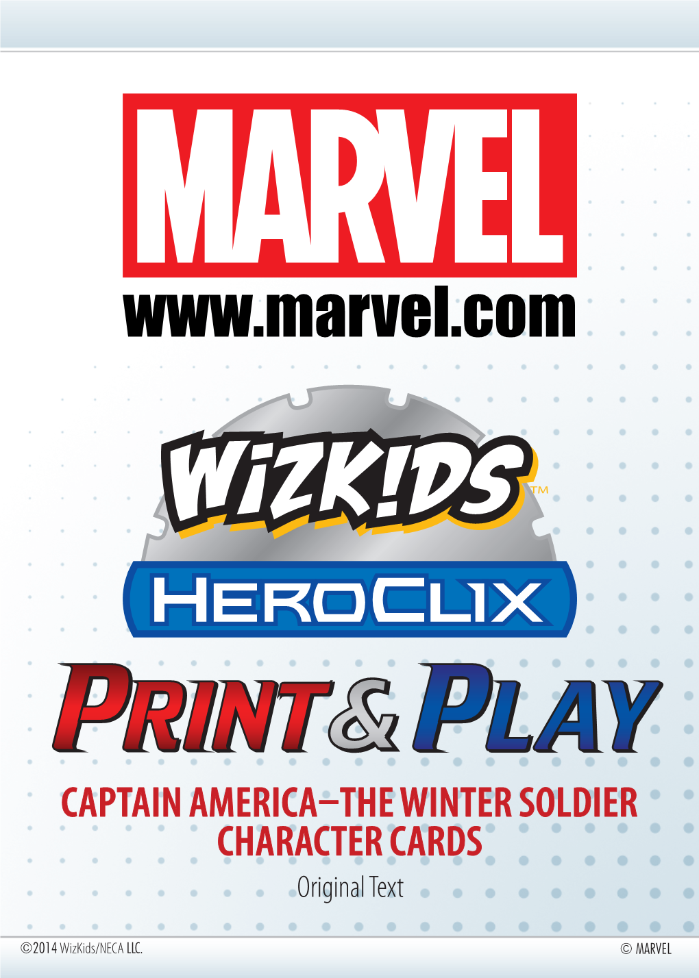 CAPTAIN AMERICA–THE WINTER SOLDIER CHARACTER CARDS Original Text