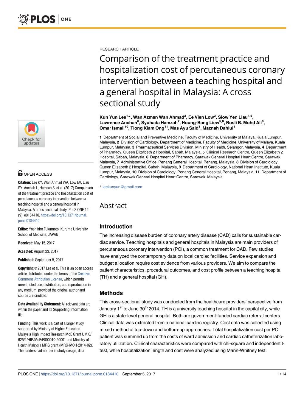 Comparison of the Treatment Practice And