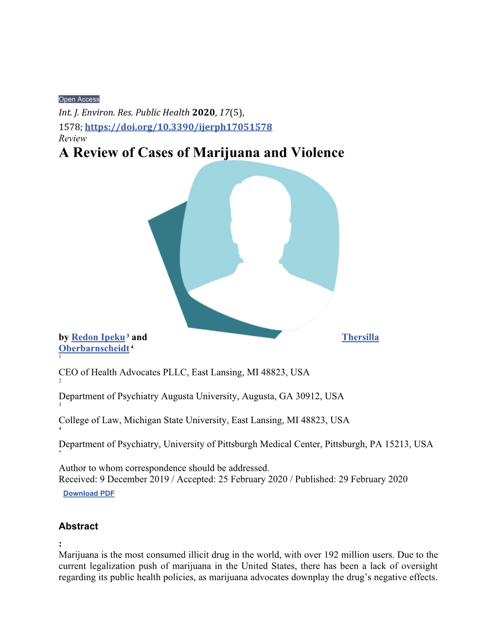 A Review of Cases of Marijuana and Violence