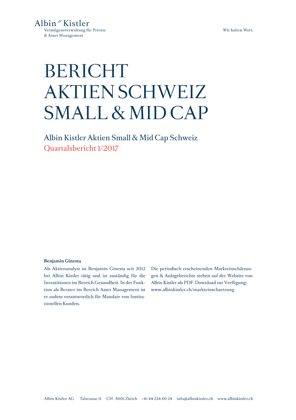 Marktbericht Aktien Schweiz Small Mid Cap 01 2017