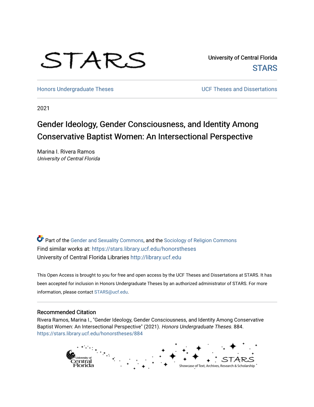 Gender Ideology, Gender Consciousness, and Identity Among Conservative Baptist Women: an Intersectional Perspective