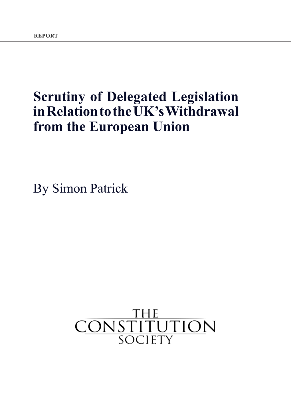 Download PDF on Scrutiny of Delegated Legislation in Relation To