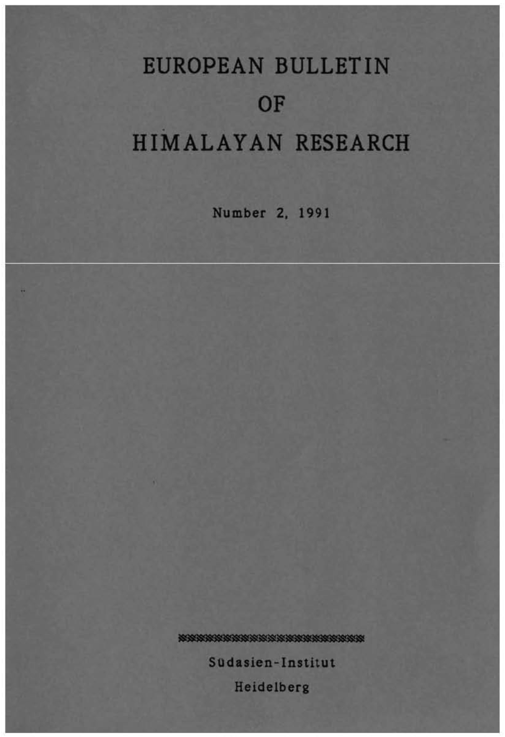 European Bulletin of Himalayan Research (EBHR)