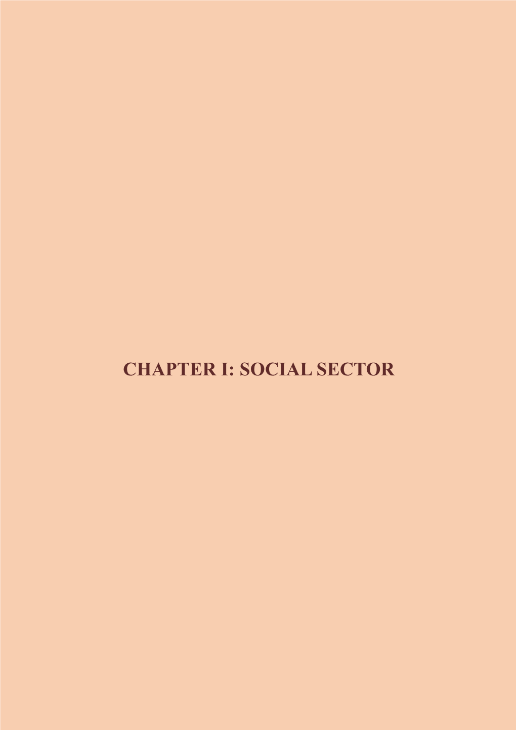 Chapter 1 Social Sector