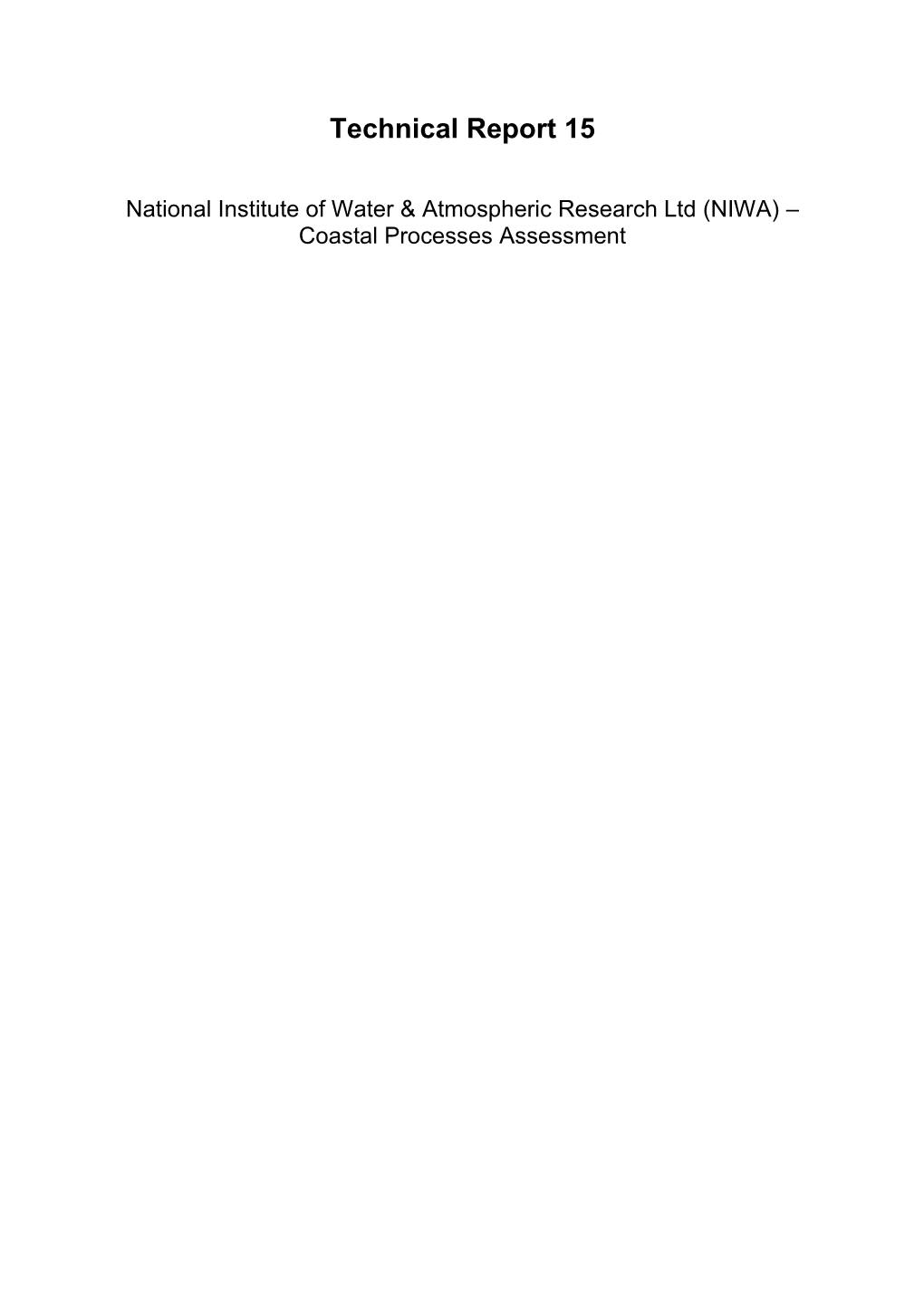 NIWA CLIENT REPORT No: HAM2015-079 Report Date: March 2016 NIWA Project: WIA15301