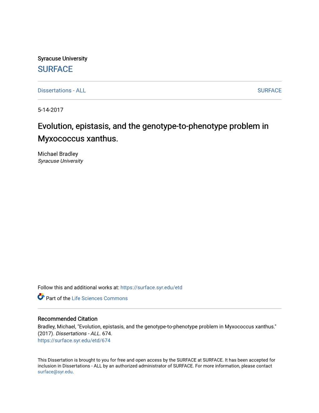 Evolution, Epistasis, and the Genotype-To-Phenotype Problem in Myxococcus Xanthus