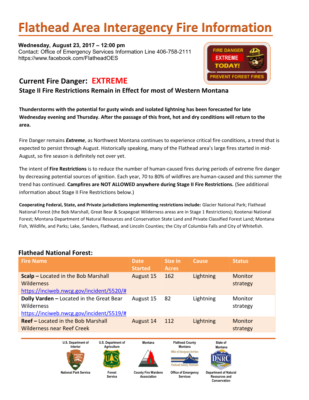 Flathead Area Interagency Fire Information