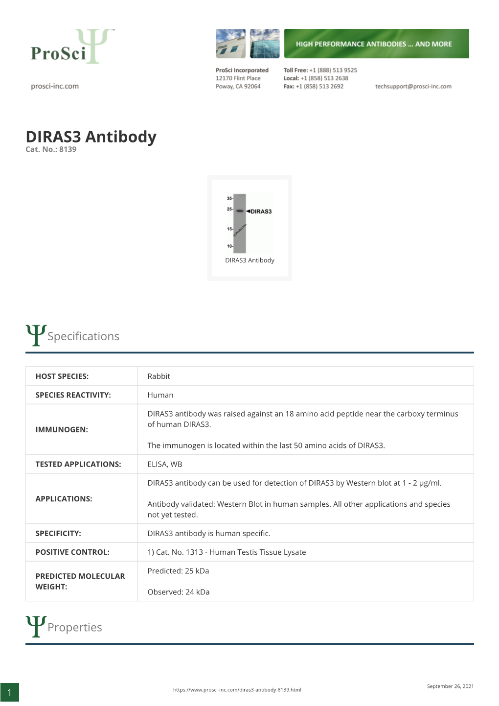 DIRAS3 Antibody Cat