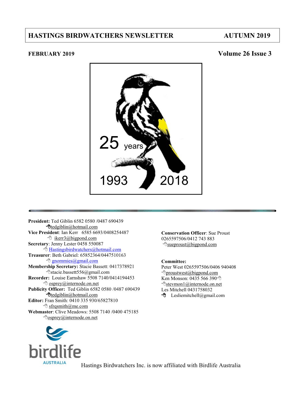 Hastings Birdwatchers Newsletter –Autumn 2019 9