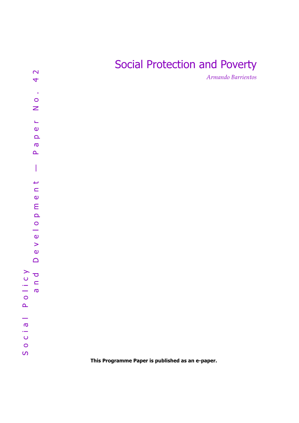 Social Protection and Poverty