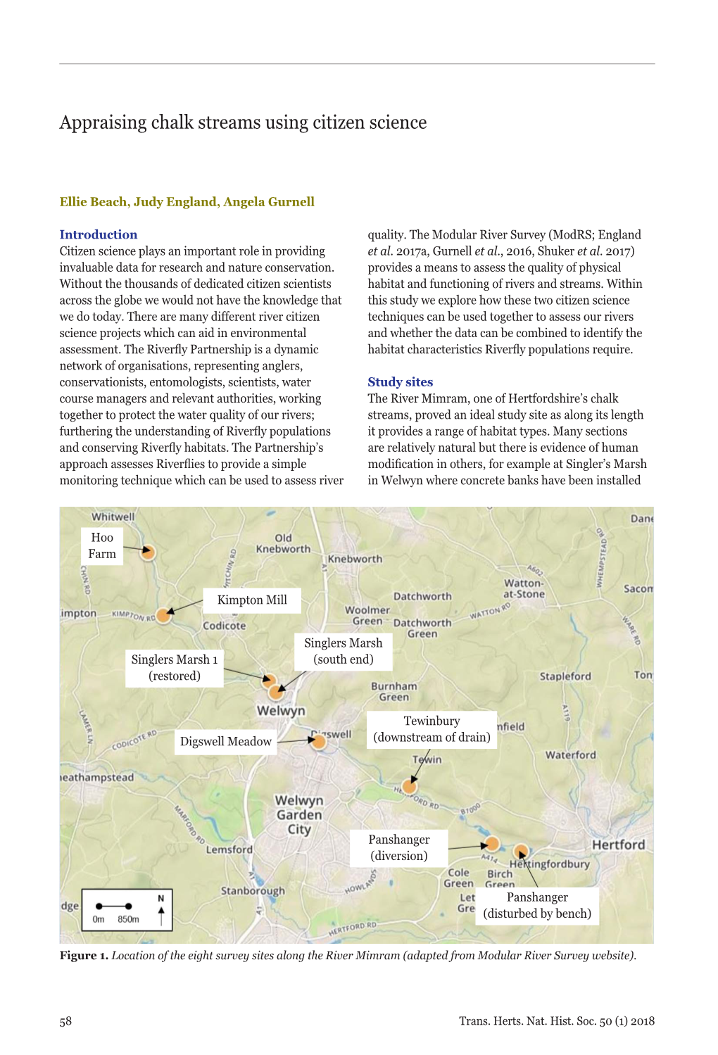 Appraising Chalk Streams Using Citizen Science