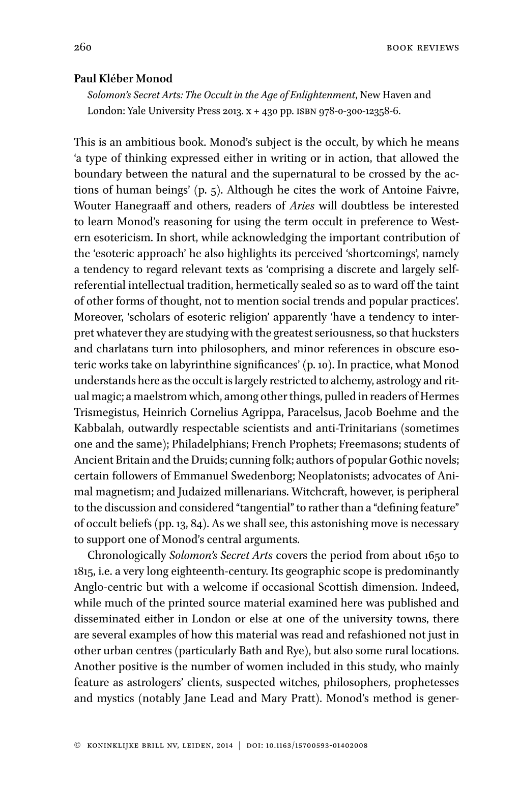 260 Paul Kléber Monod This Is an Ambitious Book. Monod's