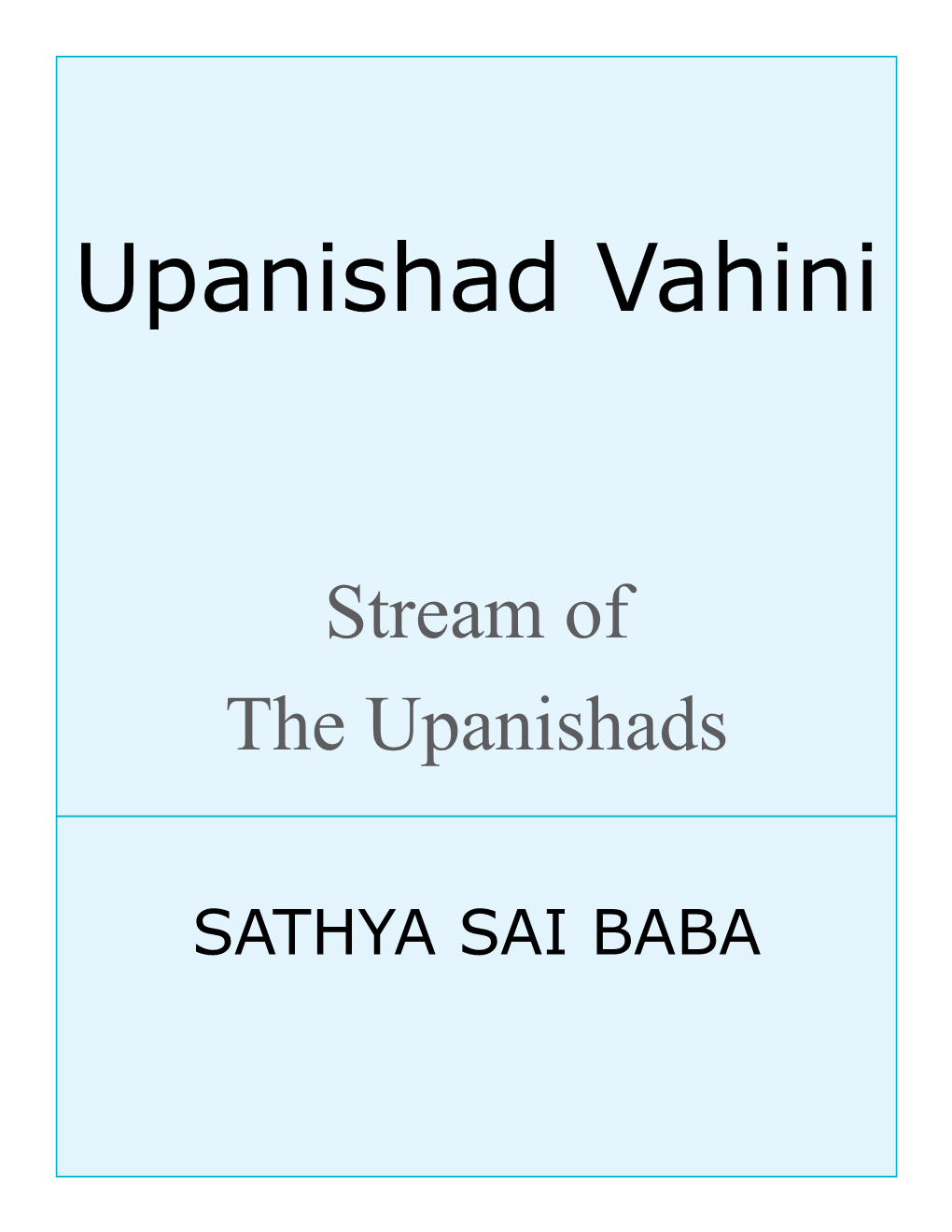 Upanishad Vahinis