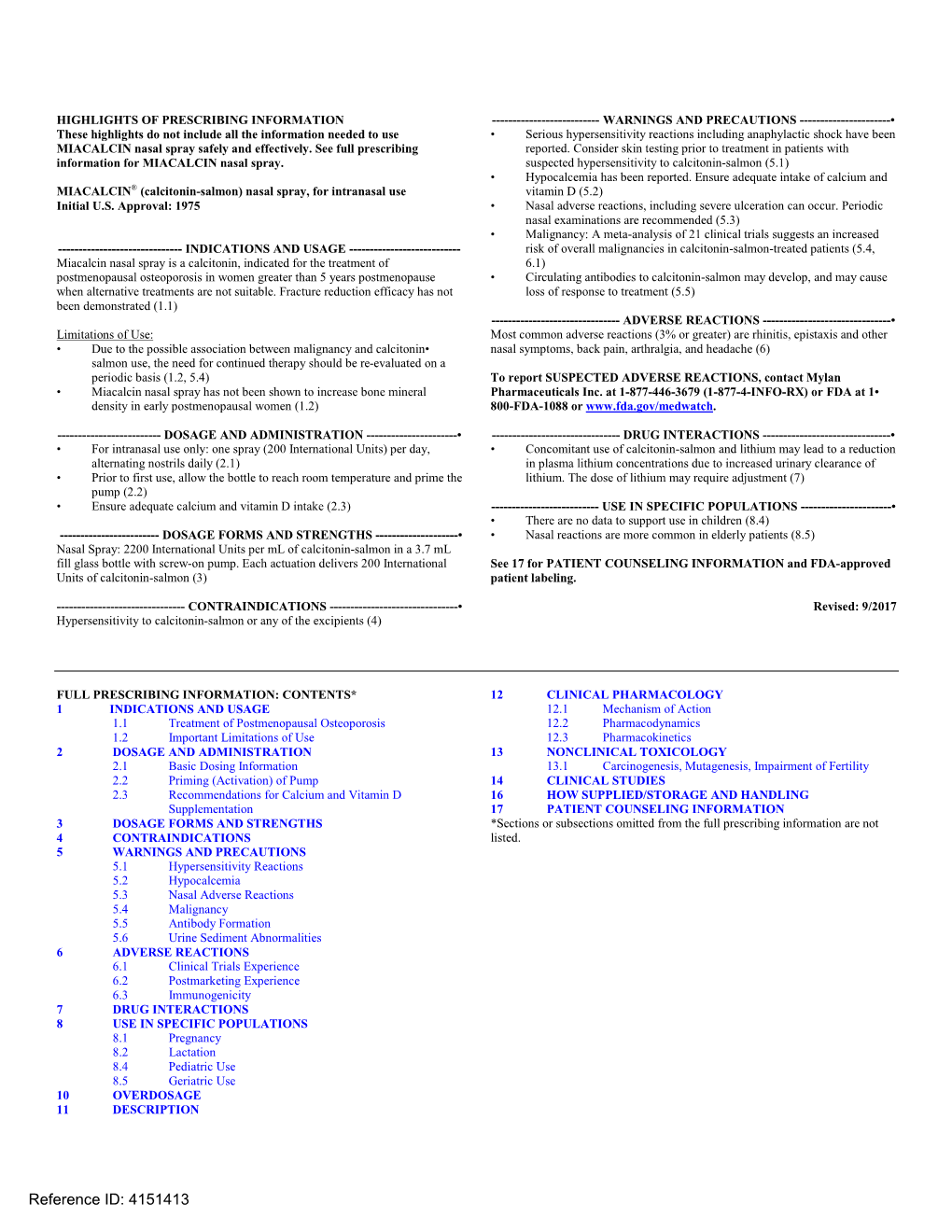 (Calcitonin-Salmon) Nasal Spray, for Intranasal Use Vitamin D (5.2) Initial U.S