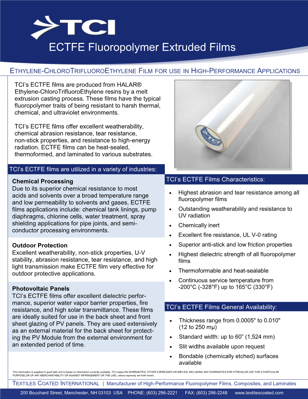 ECTFE Data Sheet