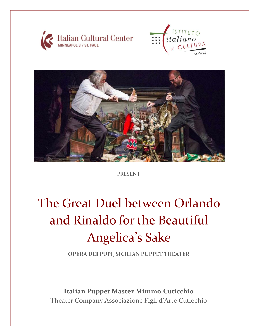 The Great Duel Between Orlando and Rinaldo for the Beautiful Angelica's Sake