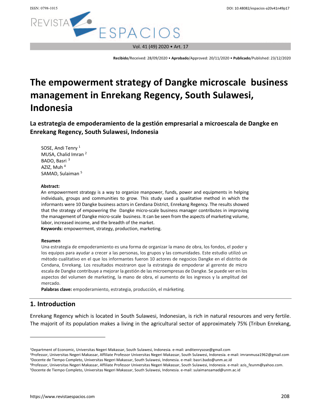 The Empowerment Strategy of Dangke Microscale Business Management in Enrekang Regency, South Sulawesi, Indonesia