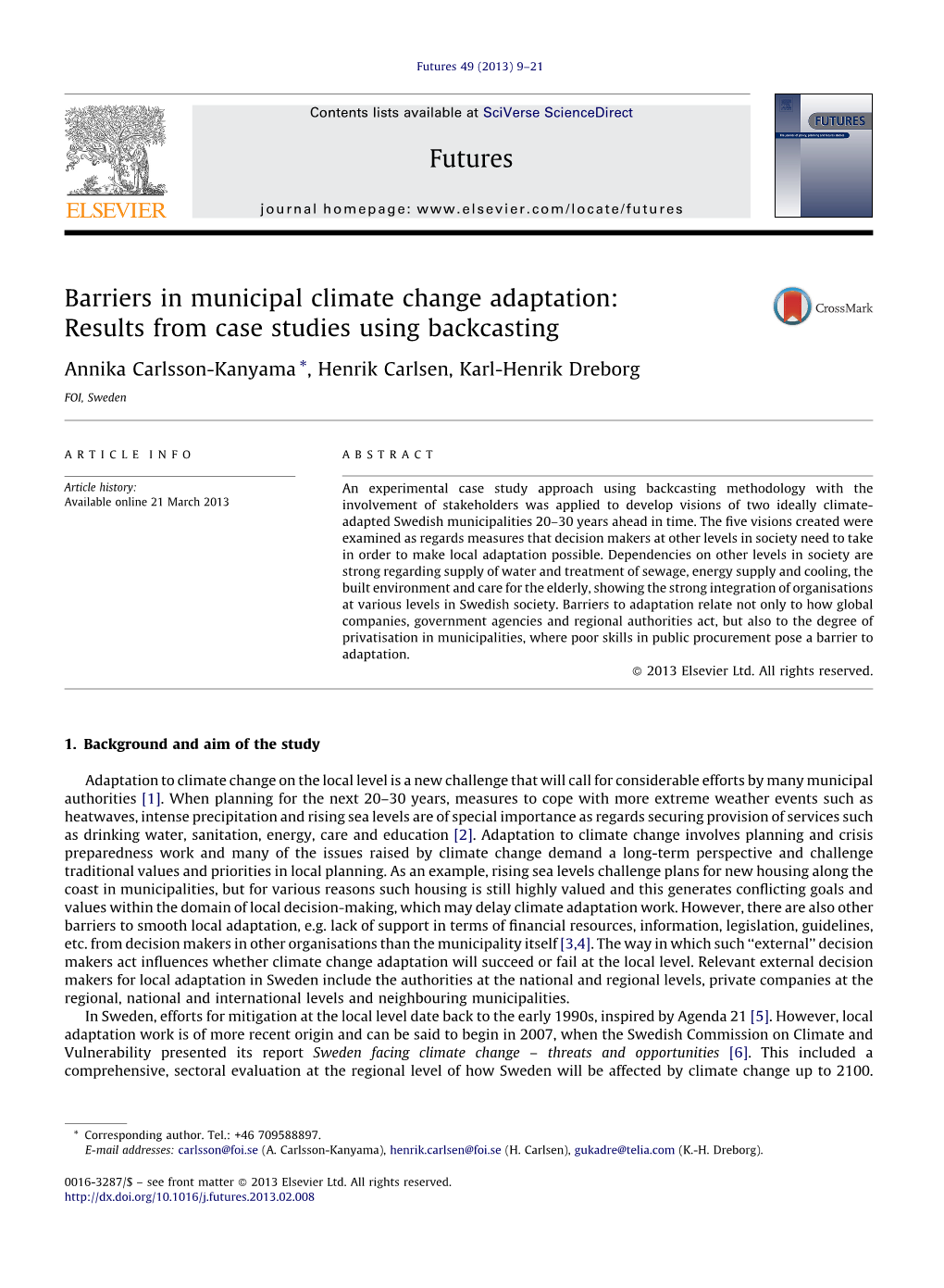 Barriers in Municipal Climate Change Adaptation