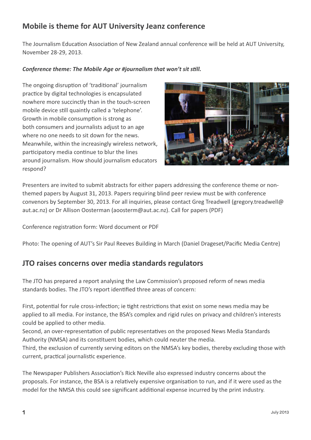 Mobile Is Theme for AUT University Jeanz Conference JTO Raises