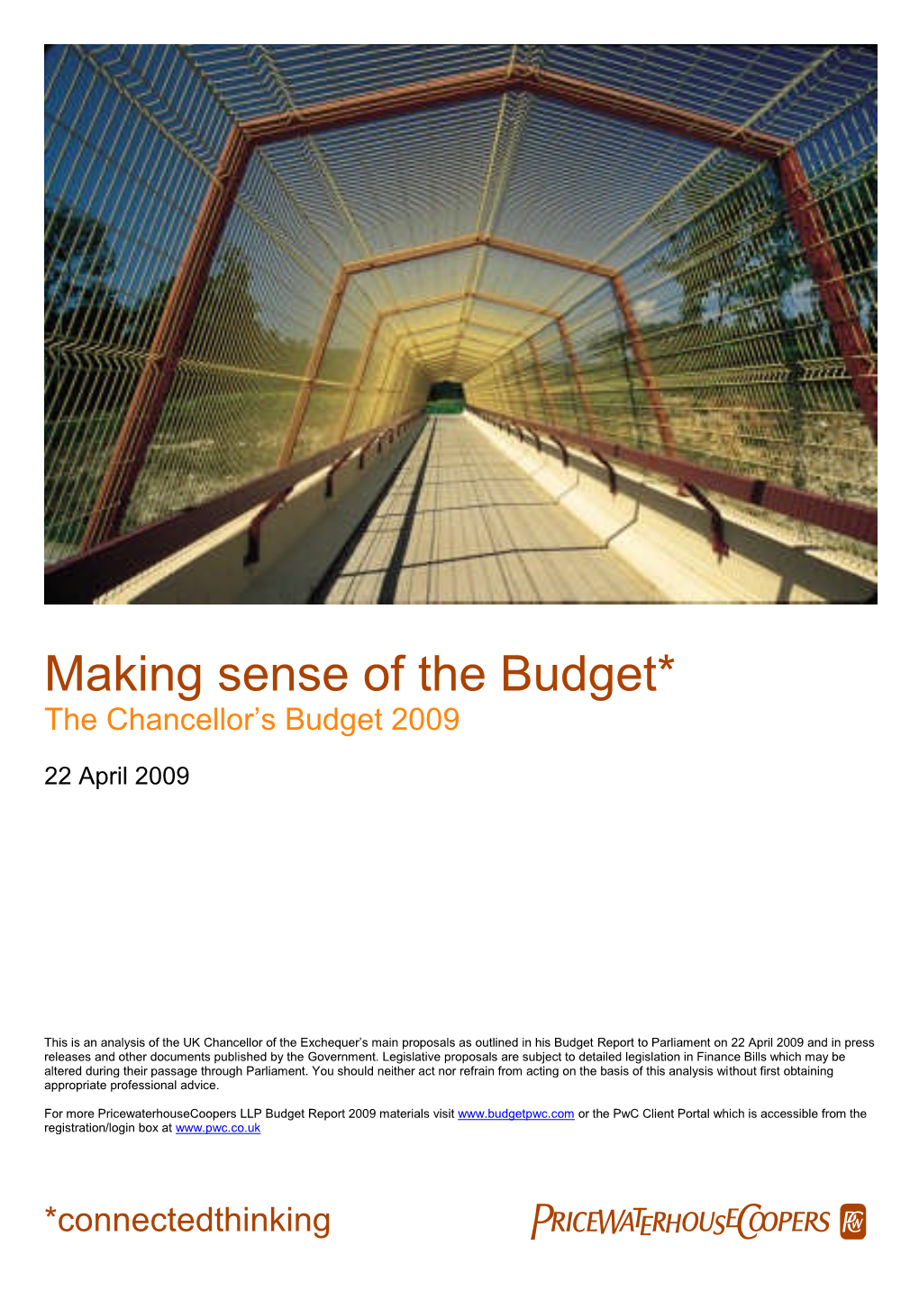 Making Sense of the Budget* the Chancellor’S Budget 2009