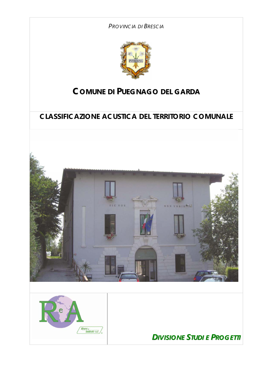 Classificazione Acustica Del Territorio Comunale