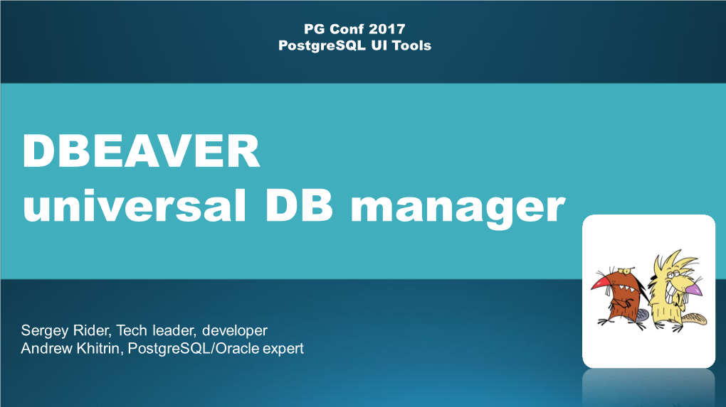 DBEAVER Universal DB Manager