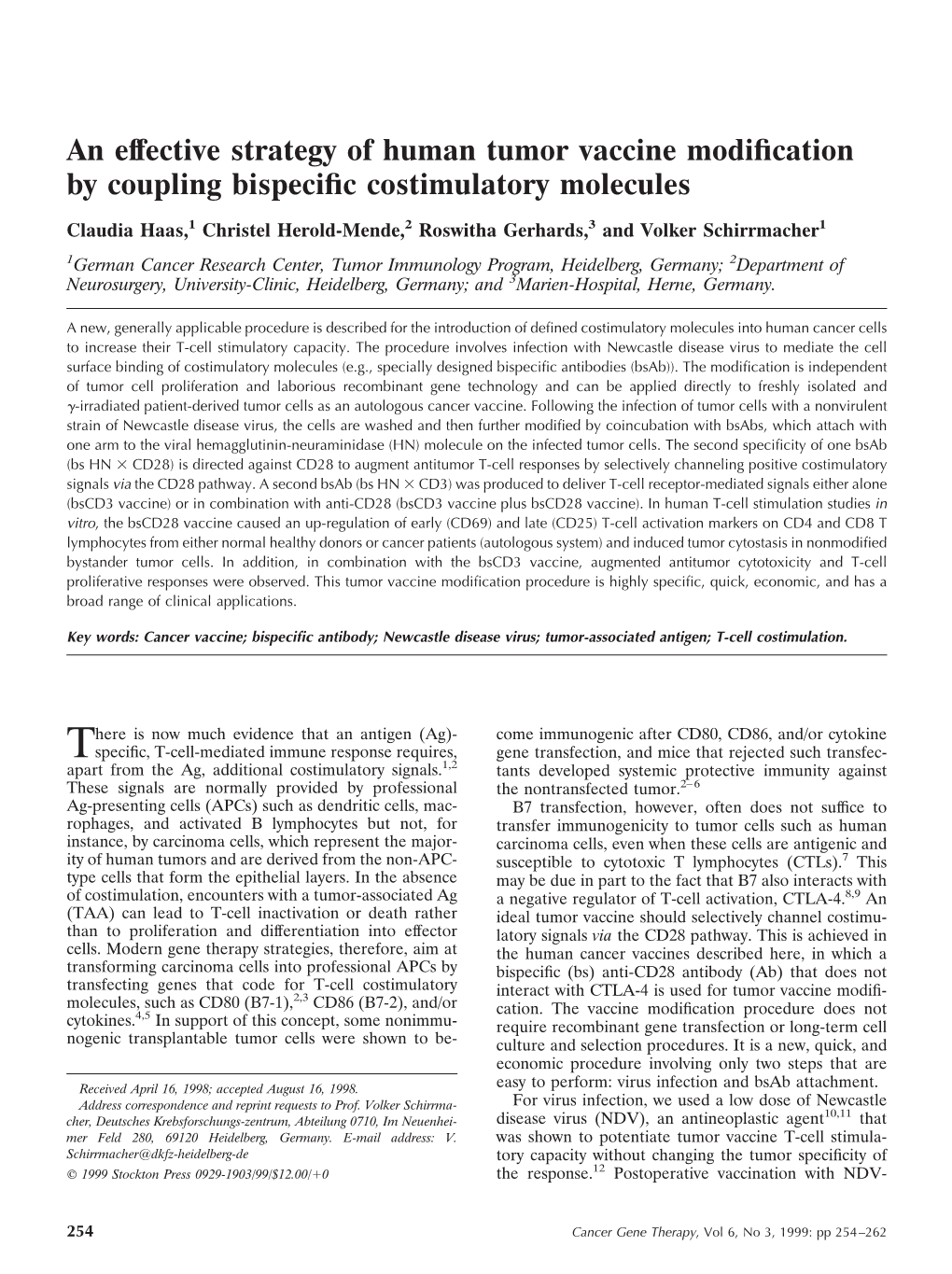 An Effective Strategy of Human Tumor Vaccine Modification by Coupling