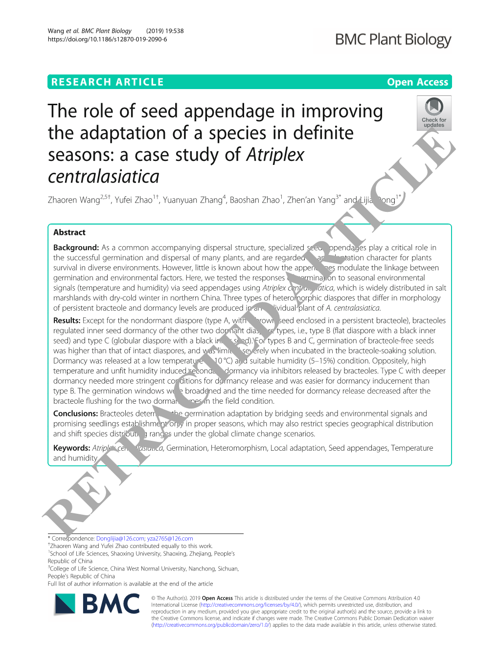 The Role of Seed Appendage in Improving the Adaptation of A