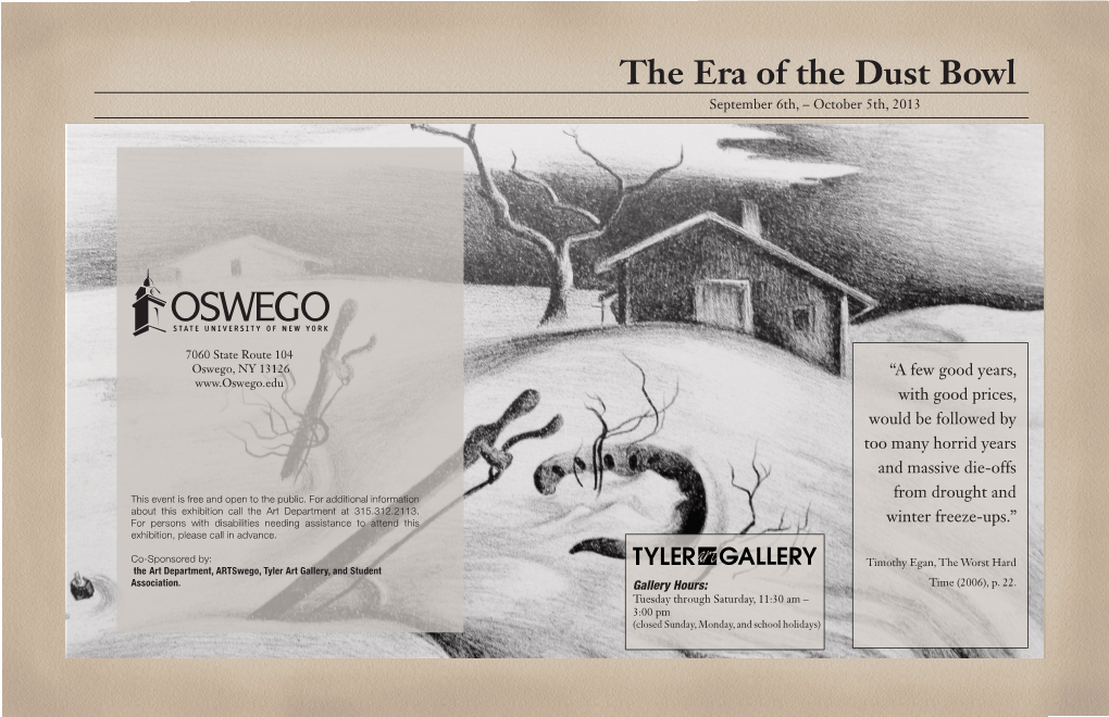 The Era of the Dust Bowl September 6Th, – October 5Th, 2013