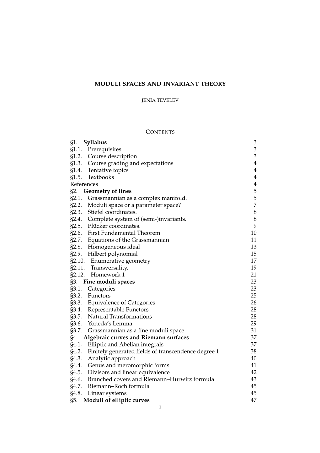 Moduli Spaces and Invariant Theory