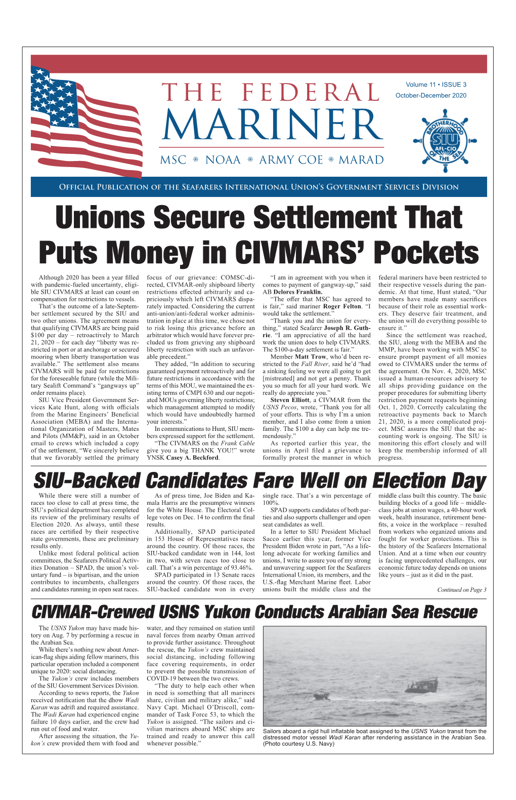 Unions Secure Settlement That Puts Money in CIVMARS' Pockets
