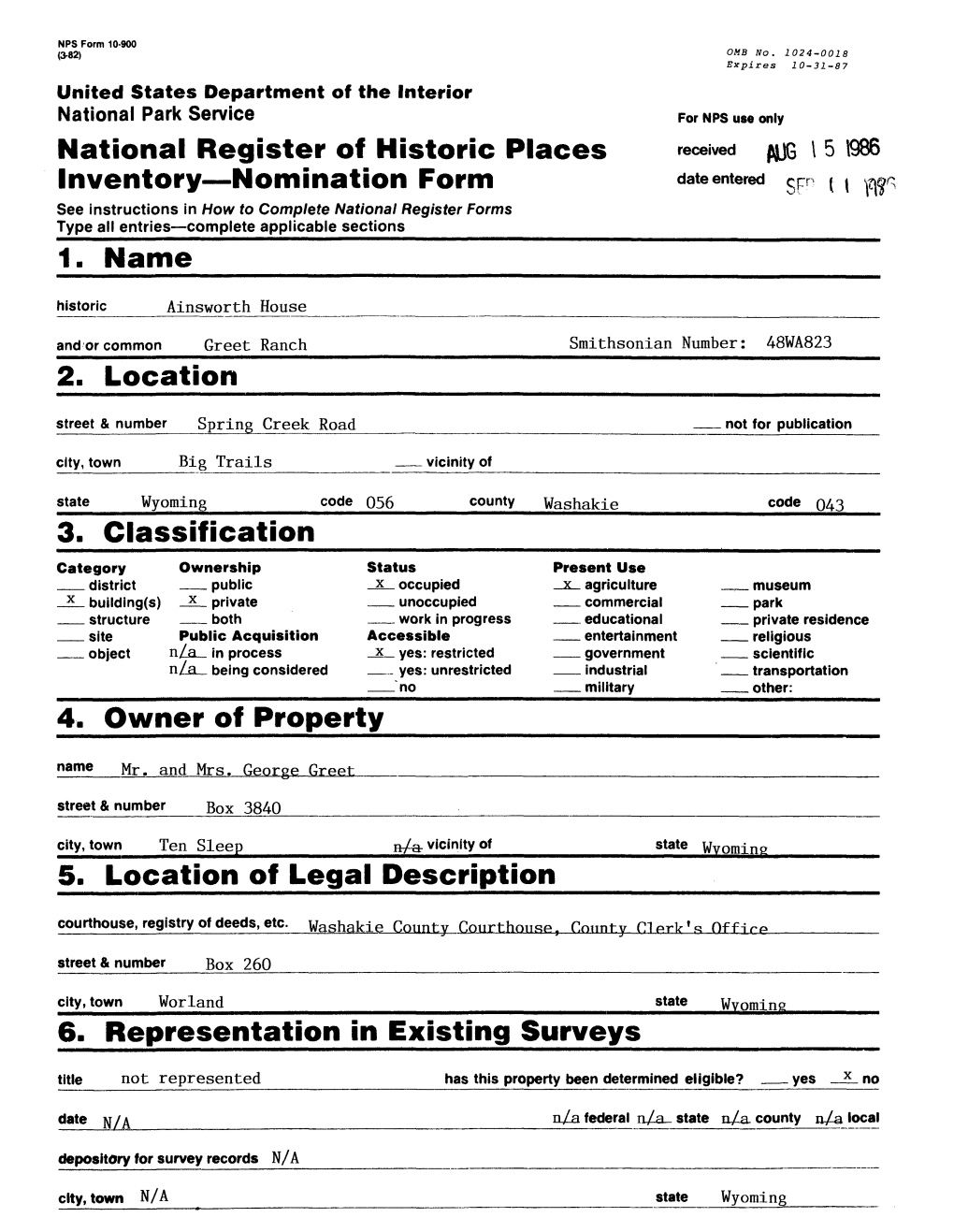 Ainsworth House National Register Form Size