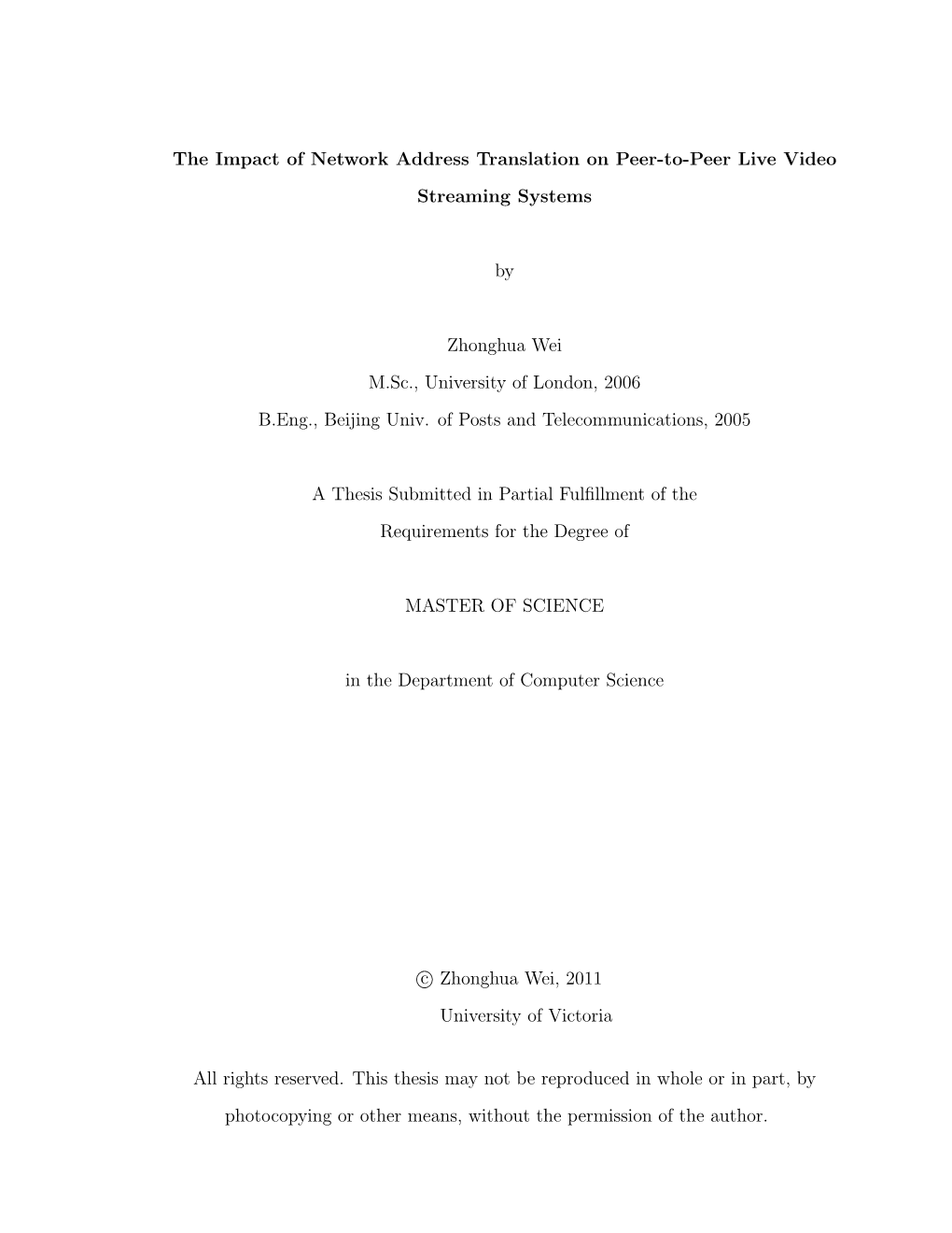 The Impact of Network Address Translation on Peer-To-Peer Live Video Streaming Systems