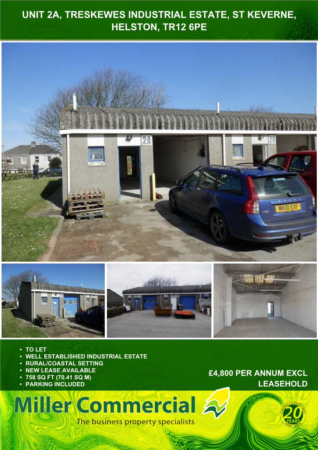 Unit 2A, Treskewes Industrial Estate, St Keverne, Helston, Tr12 6Pe